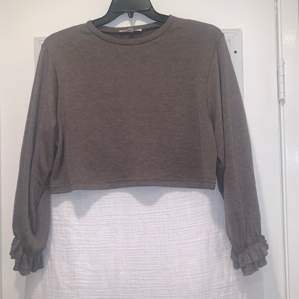 Grade&Gather Olive Crop Top Size S